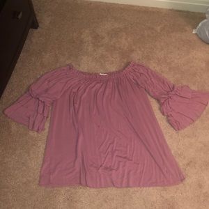 Off the shoulder bell sleeve blouse